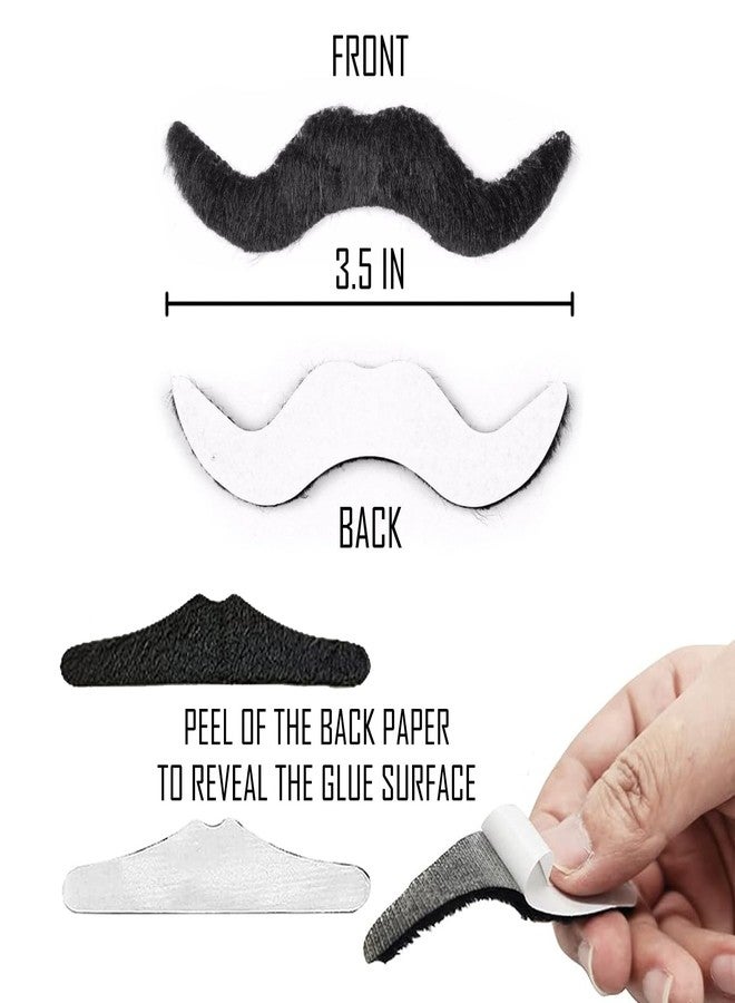 Zyozique ® 12 Pcs Fake Artificial Moustache | Fancy Costume Fake Moustaches Stickers Set | Mustache Artificial Beard for Masquerade Performance, Birthday, Costume Party Supplies | Moustache For Kids - Image 3